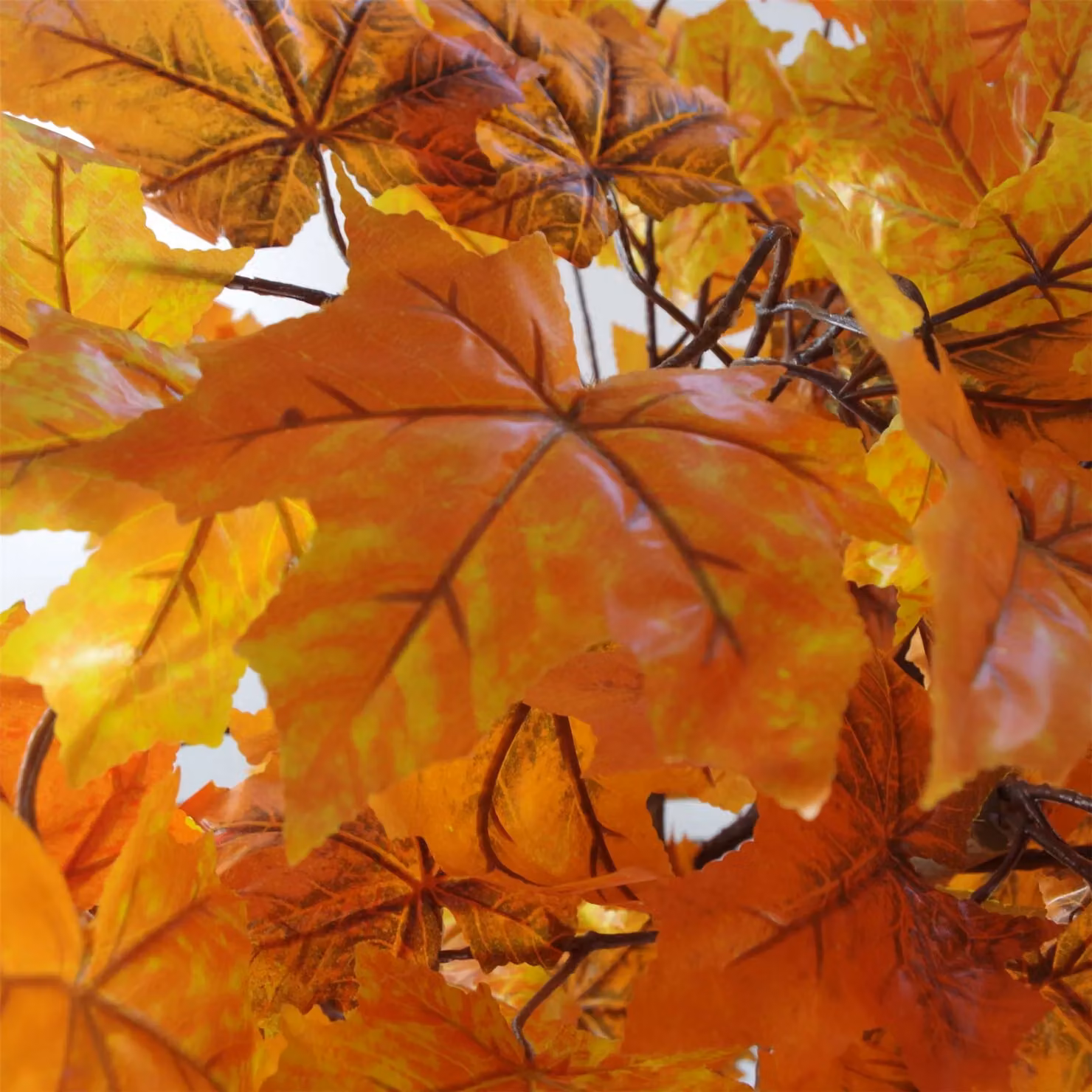 Leaf Extra Large Artificial Autumn Maple Acer Tree in Orange, Height: 125 cm – 4
