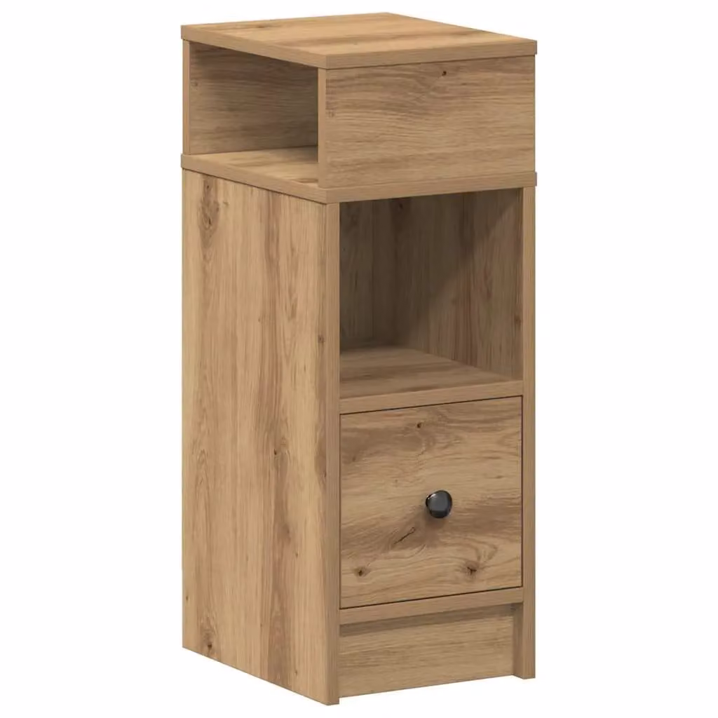 Berkfield Home Artisan Oak Bedside Cabinet with Drawer in Brown, W/D/H: 25 x 31 x 66 cm – 2