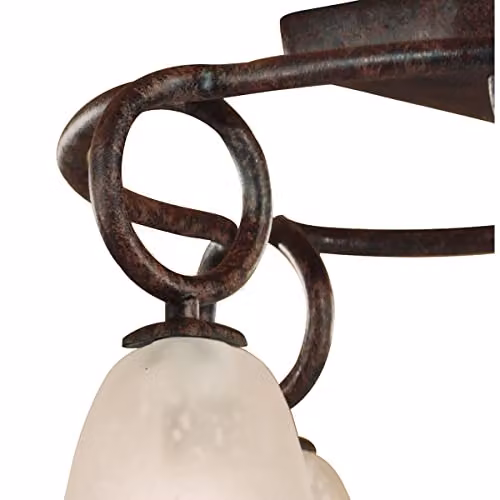 Netlighting Inspired Mantra Fusion Oberture 4 Light Ceiling Lamp, Brown and Black Oxide, E14 – 4