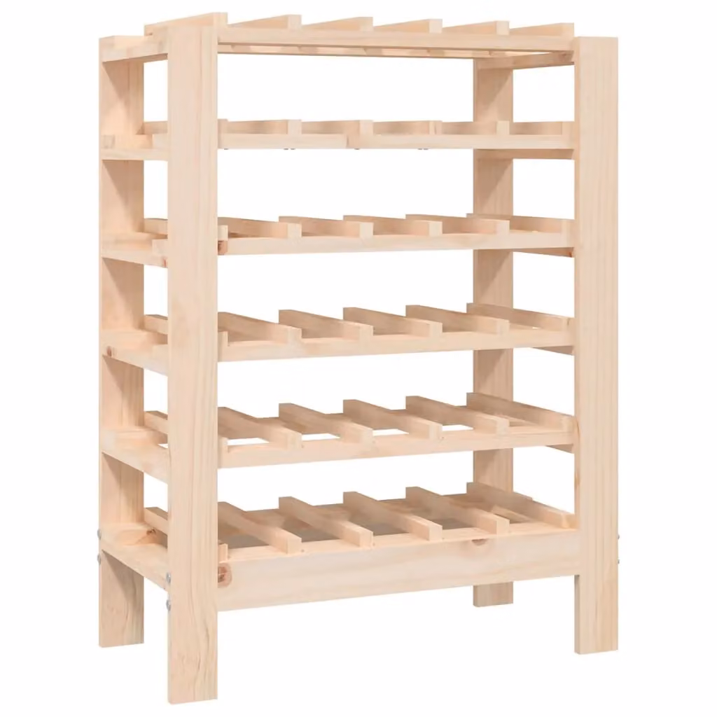 Berkfield Home Rustic Solid Pine Wine Rack, Brown, W/D/H: 61.5 x 30 x 82 cm – 2