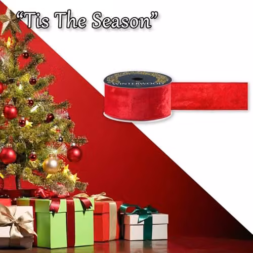 VFM e-Store Red Christmas Ribbon Garland, W: 6 cm, H: 10 cm – 5