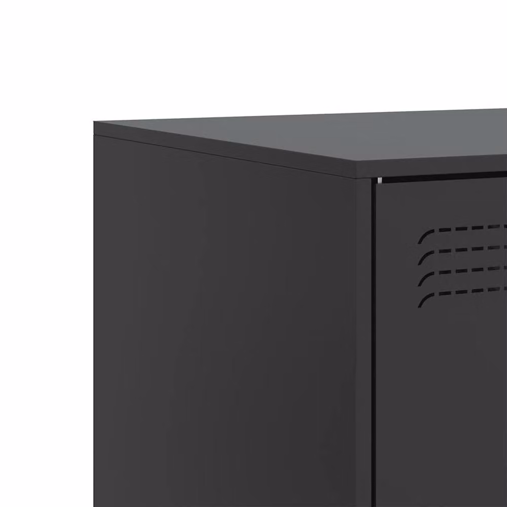 Berkfield Home Set of 2 Industrial Black Steel TV Cabinets, W/D/H: 67 x 39 x 44 cm – 6
