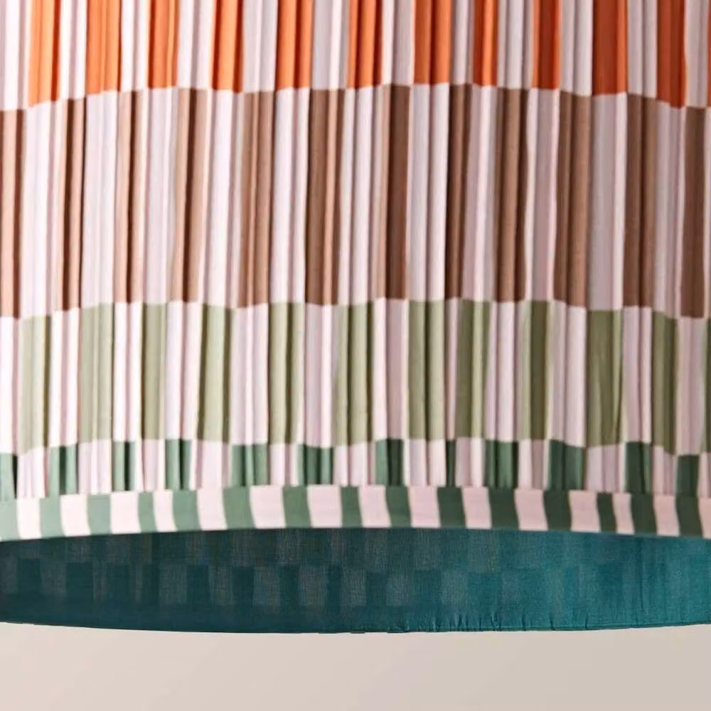 SPETLEK Multicolour Fabric Drum Ceiling Lamp, W/D/H: 25 x 25 x 15 cm – 3