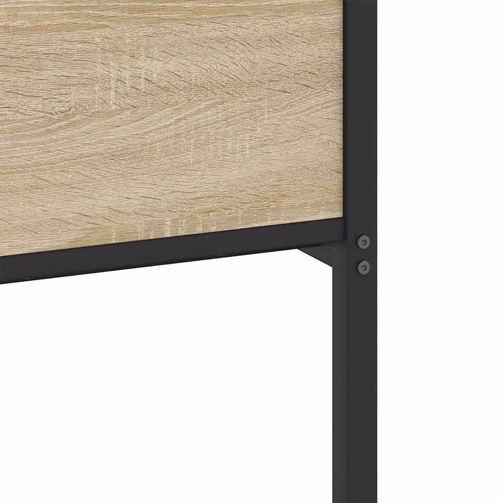 Berkfield Home Sonoma Oak King Size Bed Frame in Light Oak and Metal – 5