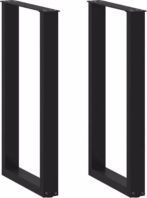 Berkfield Home U-Shaped Steel Coffee Table Legs, Black, H 50-90.5 cm x W 50 cm, 2 Pieces