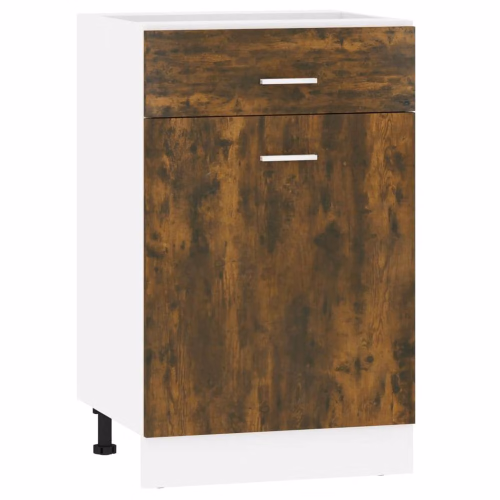 Berkfield Home Smoked Oak Drawer Bottom Cabinet in Brown, W/D/H: 50 x 46 x 81.5 cm – 2