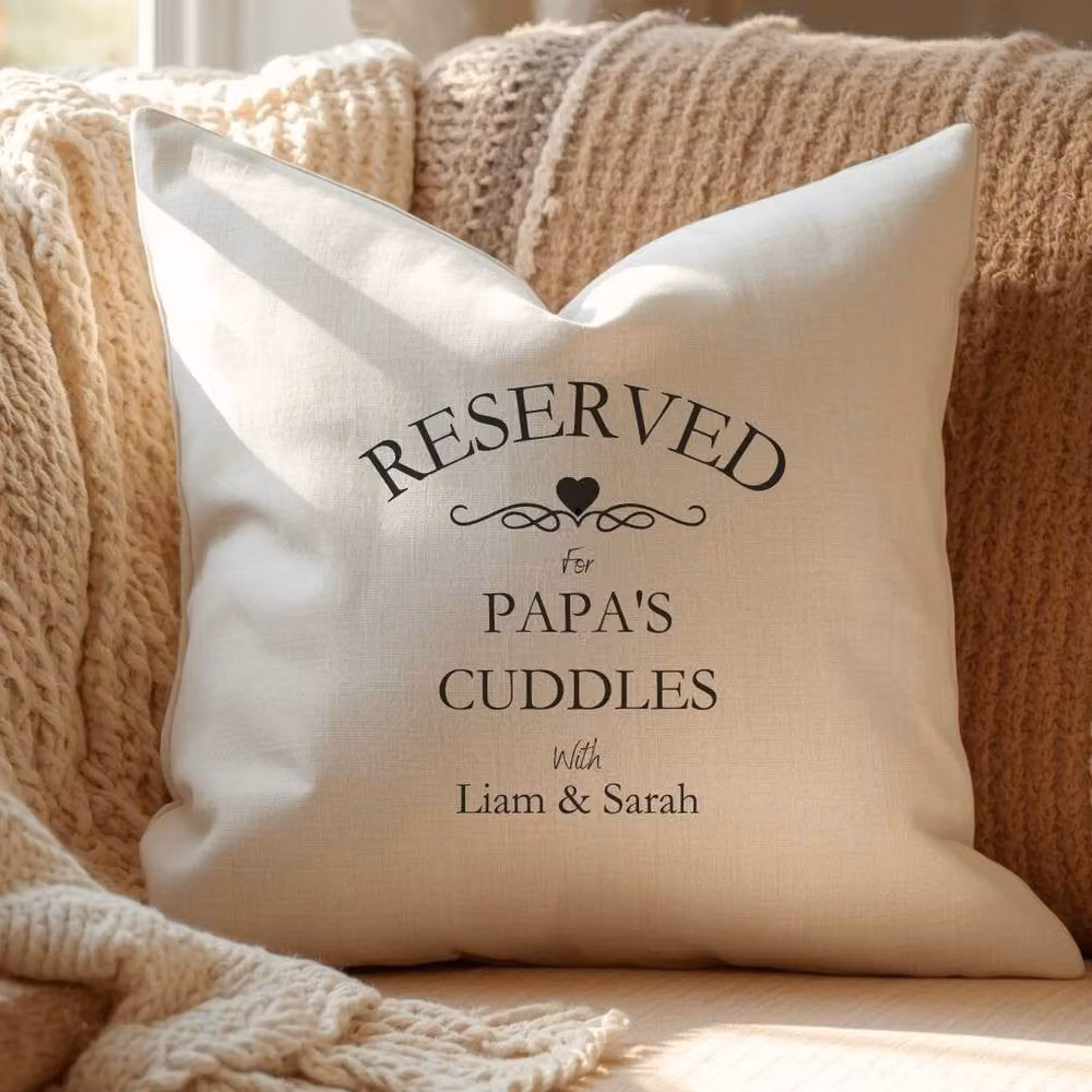Aye Do Gifts Personalised Reserved for Cuddles Cushion in Beige, W/D/H: 40 x 40 x 40 cm – 2