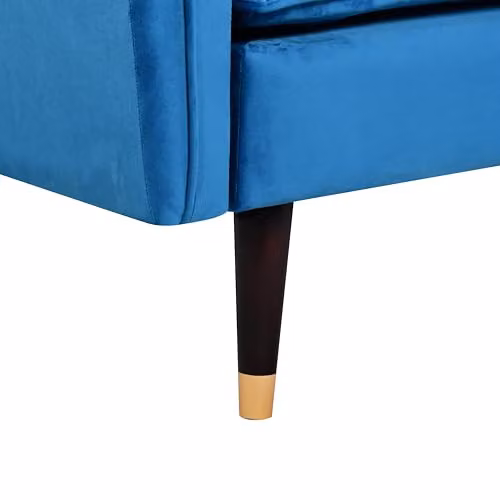 Comfy Living Blue Plush Velvet Tufted Click Clack Sofa Bed – 4