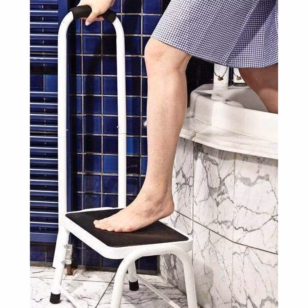 FLAVORA Non Slip Safety Step Stool in White with Rubber Feet – 4