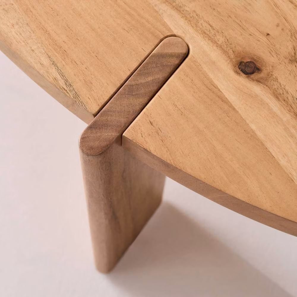 sweeek Solid Mango Wood Oval Coffee Table in Brown, W/D/H: 65 x 35 x 25 cm – 2