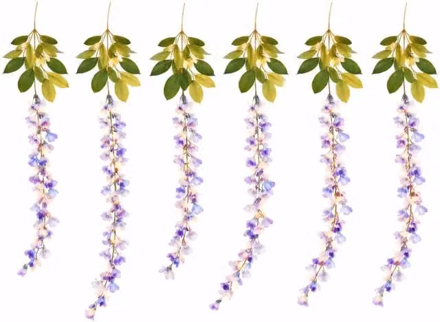 Gardenwize Solar Powered Purple Wisteria LED Hanging String Lights with IP44 Waterproof Rating – 1