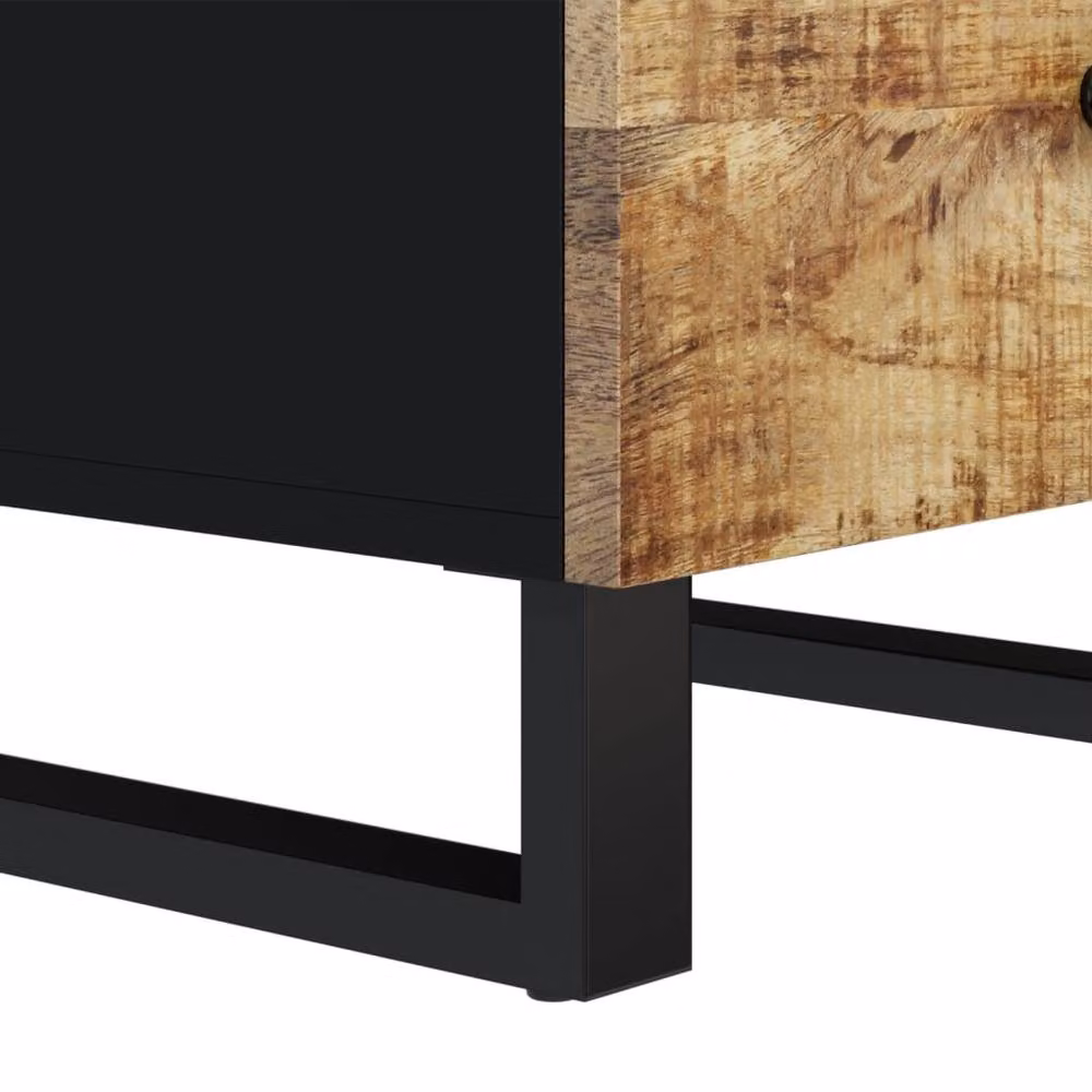 Berkfield Home Mango Wood Sideboard with 3 Drawers in Brown, W/D/H: 40 x 33.5 x 75 cm – 5