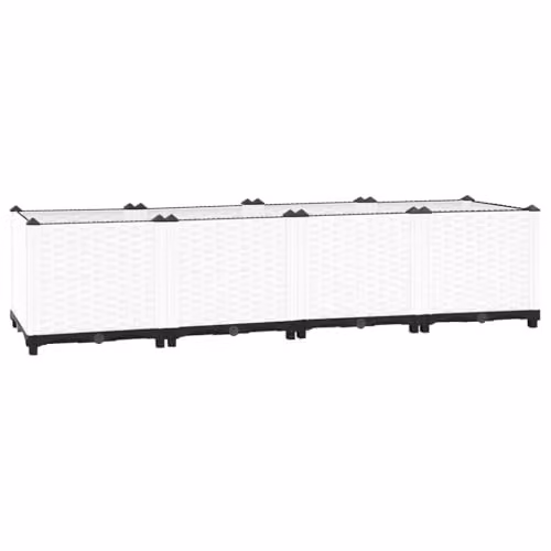vidaXL Raised Bed in Grey or White Plastic, W/D/H: 160 x 40 x 38 cm – 1