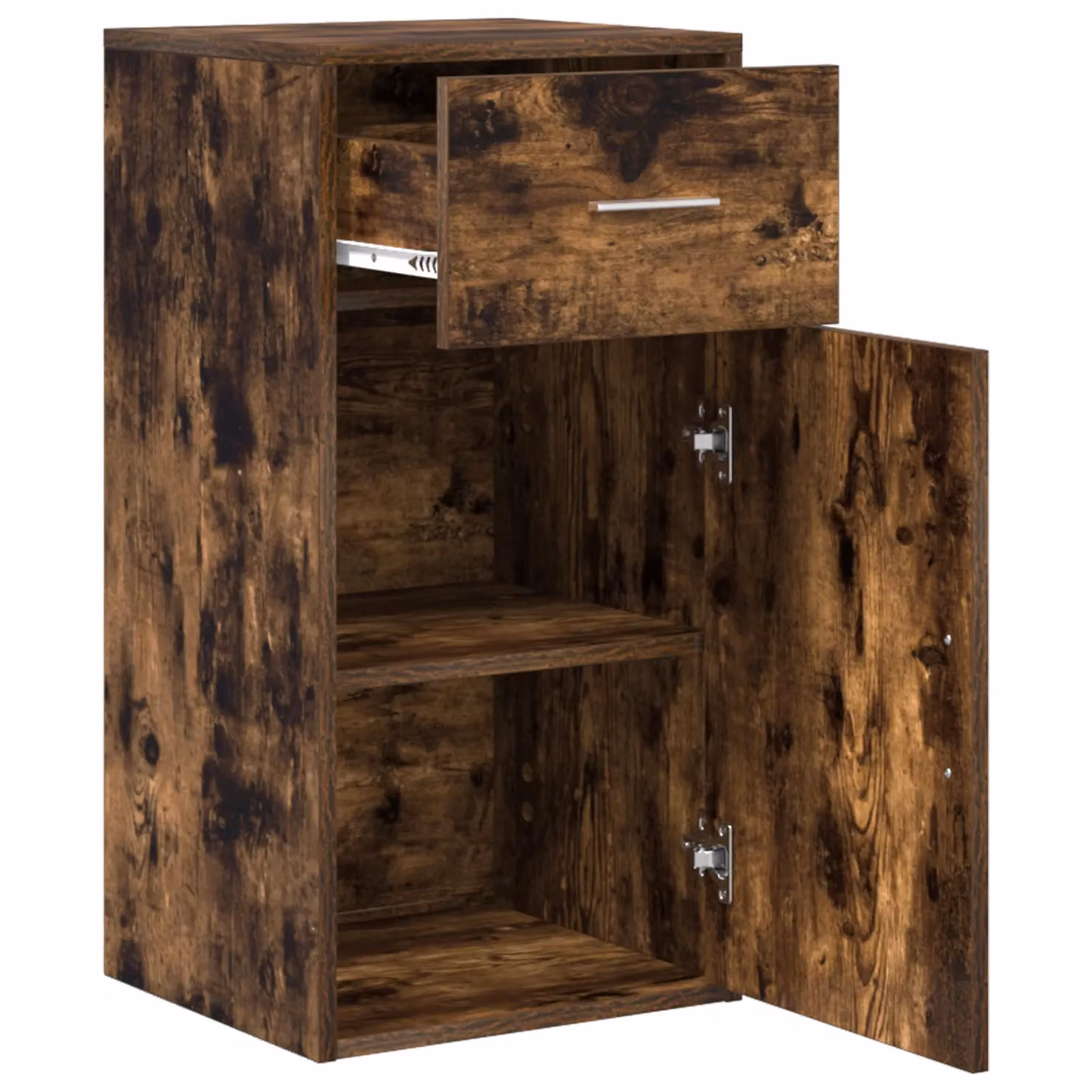 Berkfield Home Smoked Oak Rustic Storage Cabinet in Brown – 3