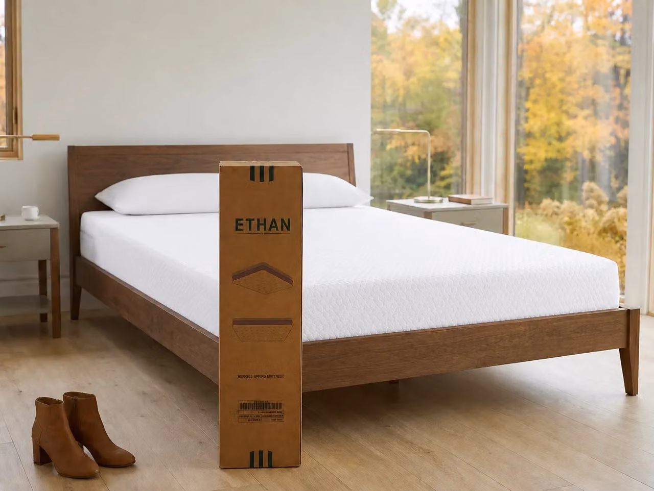 Bedmaster Theo Pocket Sprung Low Profile Mattress in White, W/D/H: 90 x 190 x 15.5 cm – 2