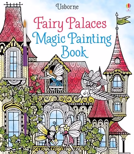 Usborne Fairy Palaces Magic Painting Book in Black and White – 1