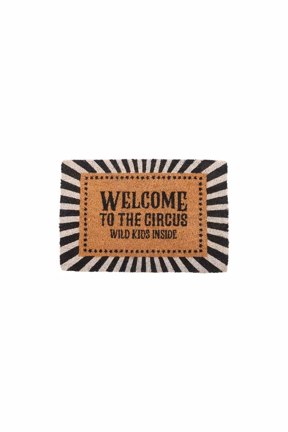 KDMD Welcome to the Circus Doormat, Black and White Striped Coir Rectangular Mat – 2