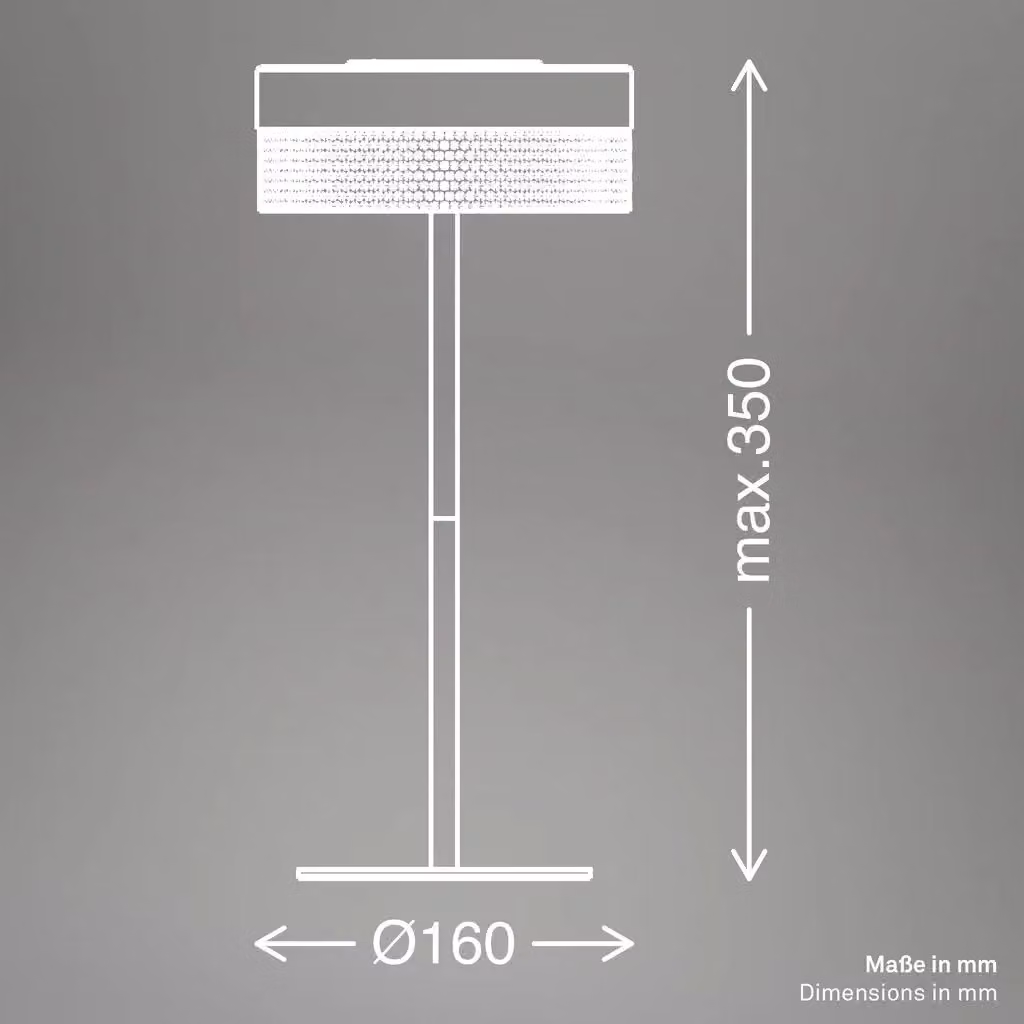 Briloner Rechargeable LED Table Lamp, Dimmable Touch Control, Black and Gold, H 35 cm x W 16 cm x D 16 cm – 7