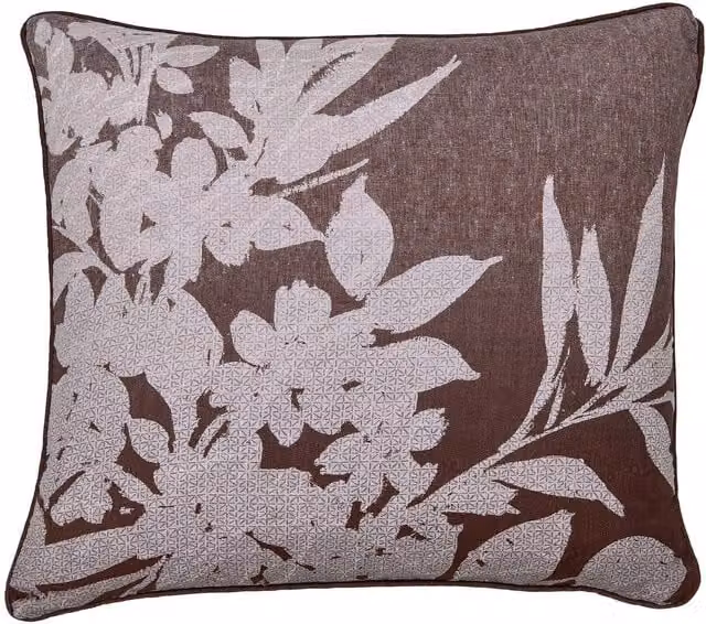 Bedeck of Belfast Claudia Floral Cotton Cushion, Pink, W/D/H: 50 x 50 x 50 cm