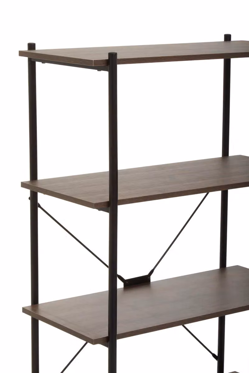 Orsina Five Tier Oak Storage Shelf Unit in Brown, W/D/H: 80 x 40 x 162 cm – 3
