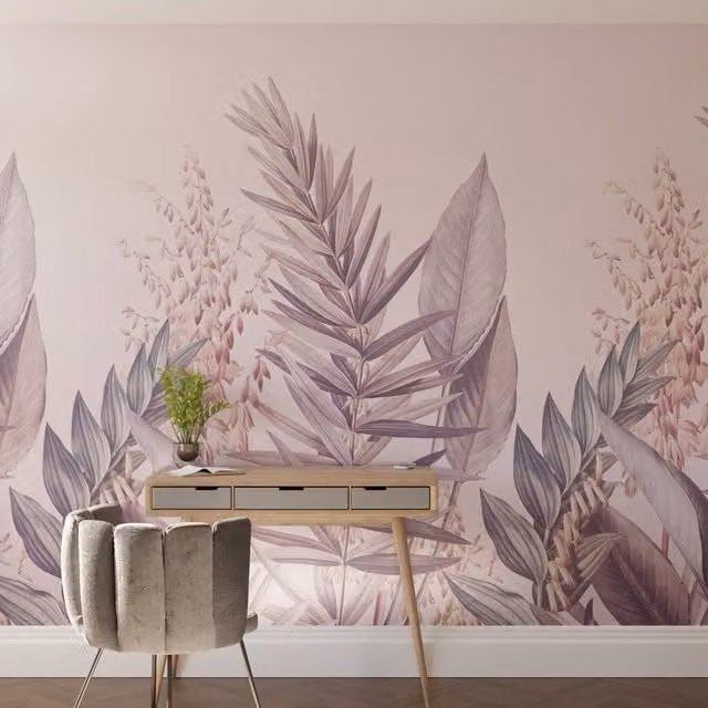 Superfresco Easy Flora & Fauna Purple Floral Mural, W: 300 cm, H: 280 cm