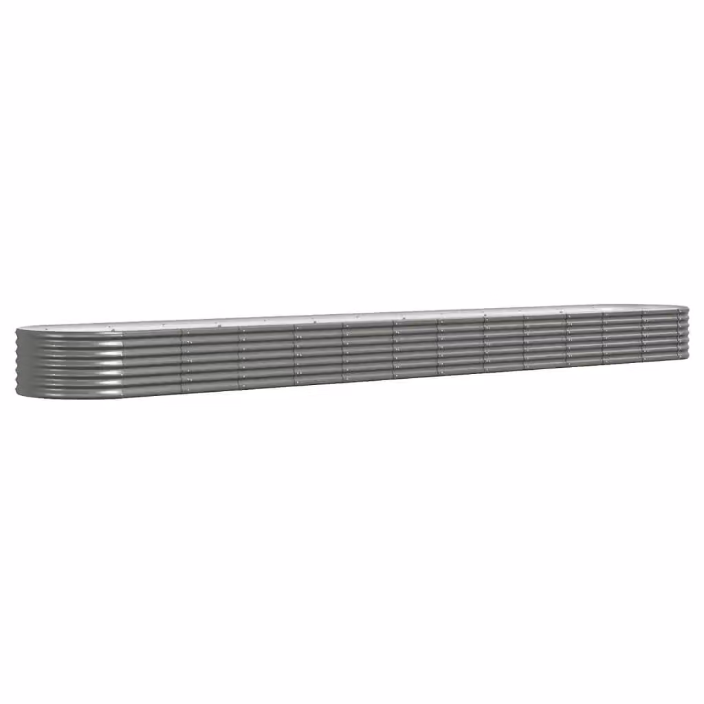 Berkfield Home Garden Powder-coated Steel Raised Bed in Grey, W: 512 cm, D: 80 cm, H: 36 cm – 2