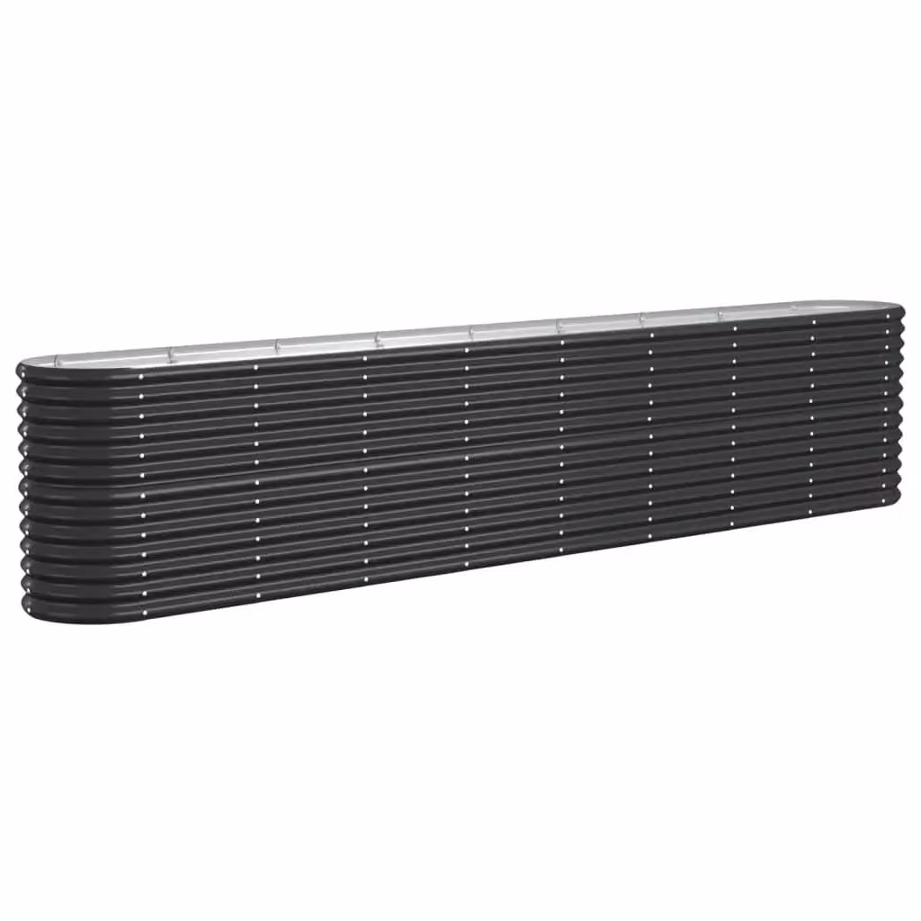 Berkfield Home Garden Powder-coated Steel Raised Bed in Anthracite Black, W/D/H: 332 x 40 x 68 cm – 2