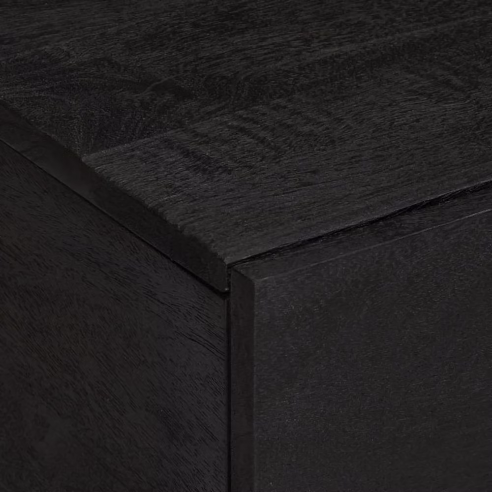 Berkfield Home Black Rectangular Coffee Table with Metal Legs, W/D/H: 80 x 50 x 40 cm – 3