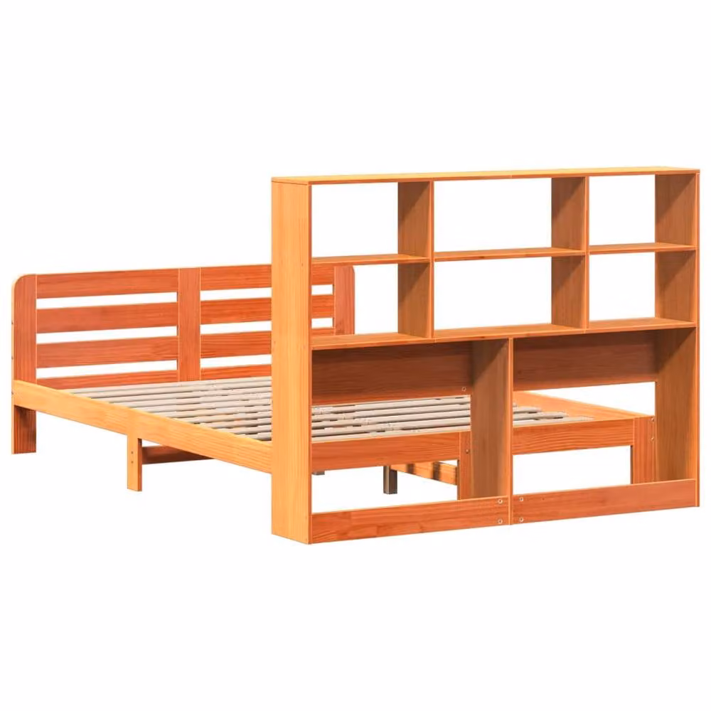 Berkfield Home Solid Wood Pine Bed Frame in Wax Brown, W/D/H: 140 x 200 cm – 3