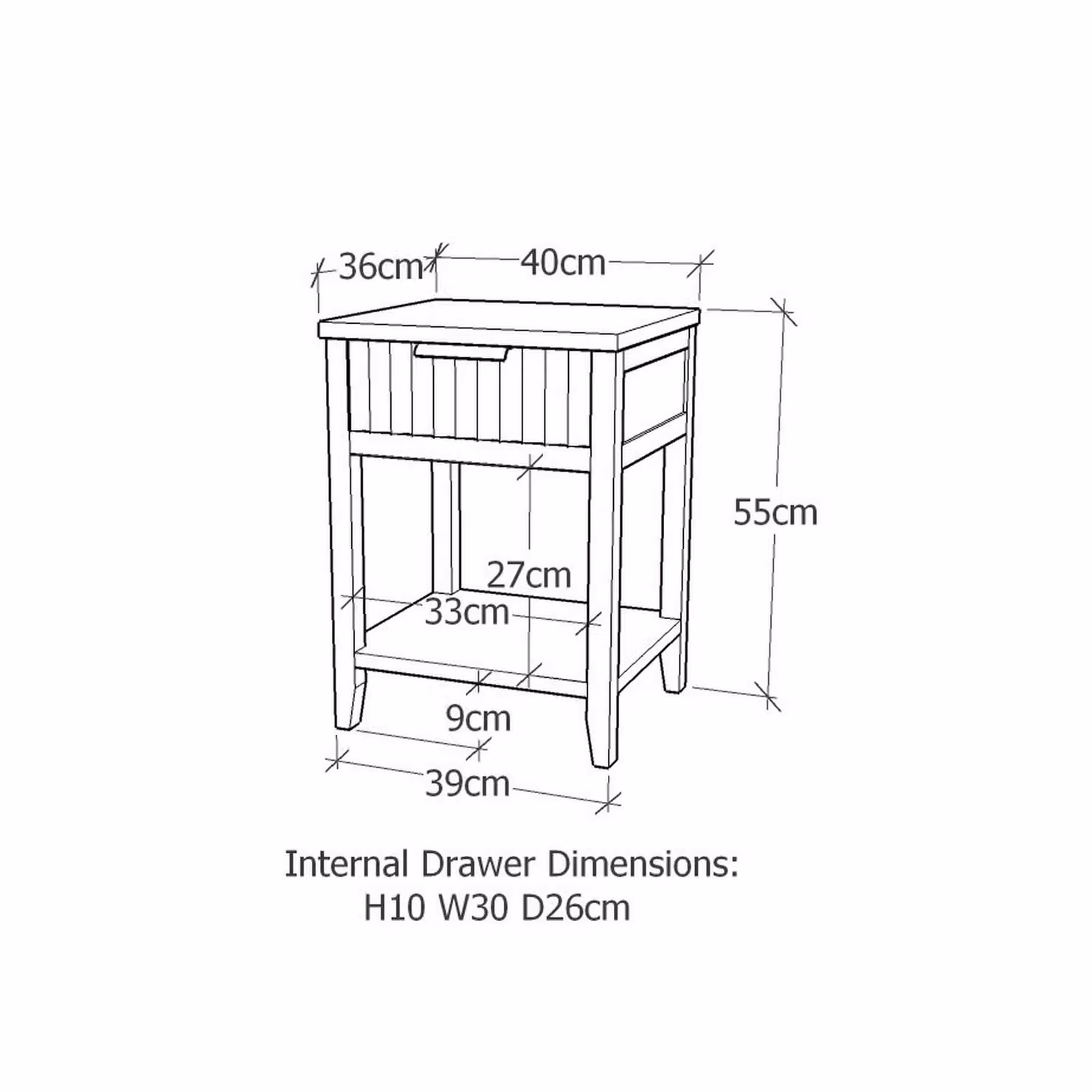Cabinet Bits Monti 1 Drawer Bedside Table in Grey – 2