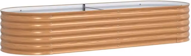 Berkfield Home Raised Garden Bed in Brown Wood Look Steel, W/D/H: 240 x 80 x 44 cm – 1