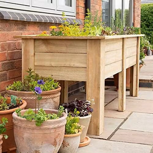 Forest Garden Large Wooden Raised Bed Kitchen Garden Planter, Brown, W/D/H: 180 x 55 x 29 cm – 3