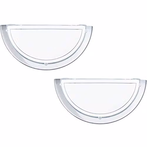 Loops 2 Pack Modern Wall Light in Chrome with White and Transparent Glass Shades, E27 Bulb Compatible