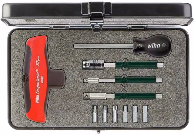 Wiha TorqueVario-S T Screwdriver Set, 11 Piece, Black and Multicolour