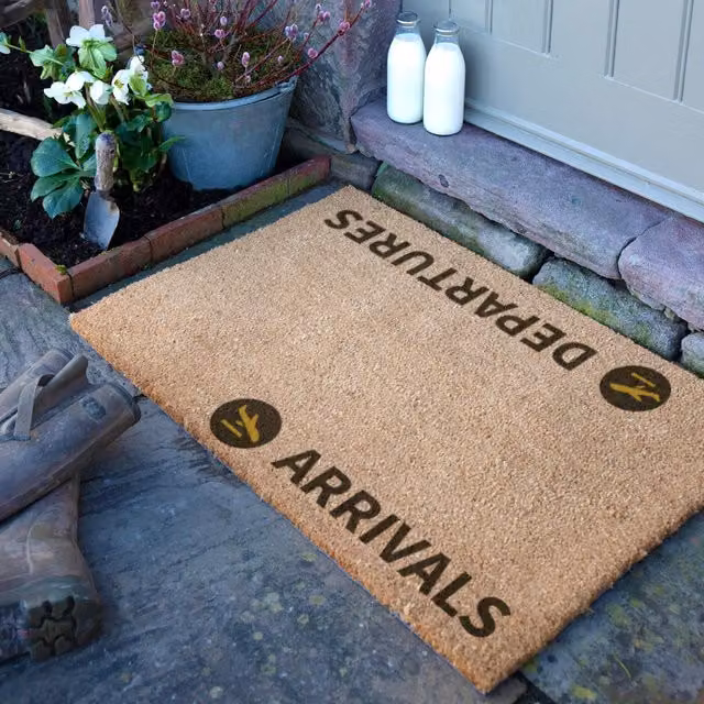 Artsy Mats Arrivals & Departures Doormat in Brown, W/D: 90 x 60 cm