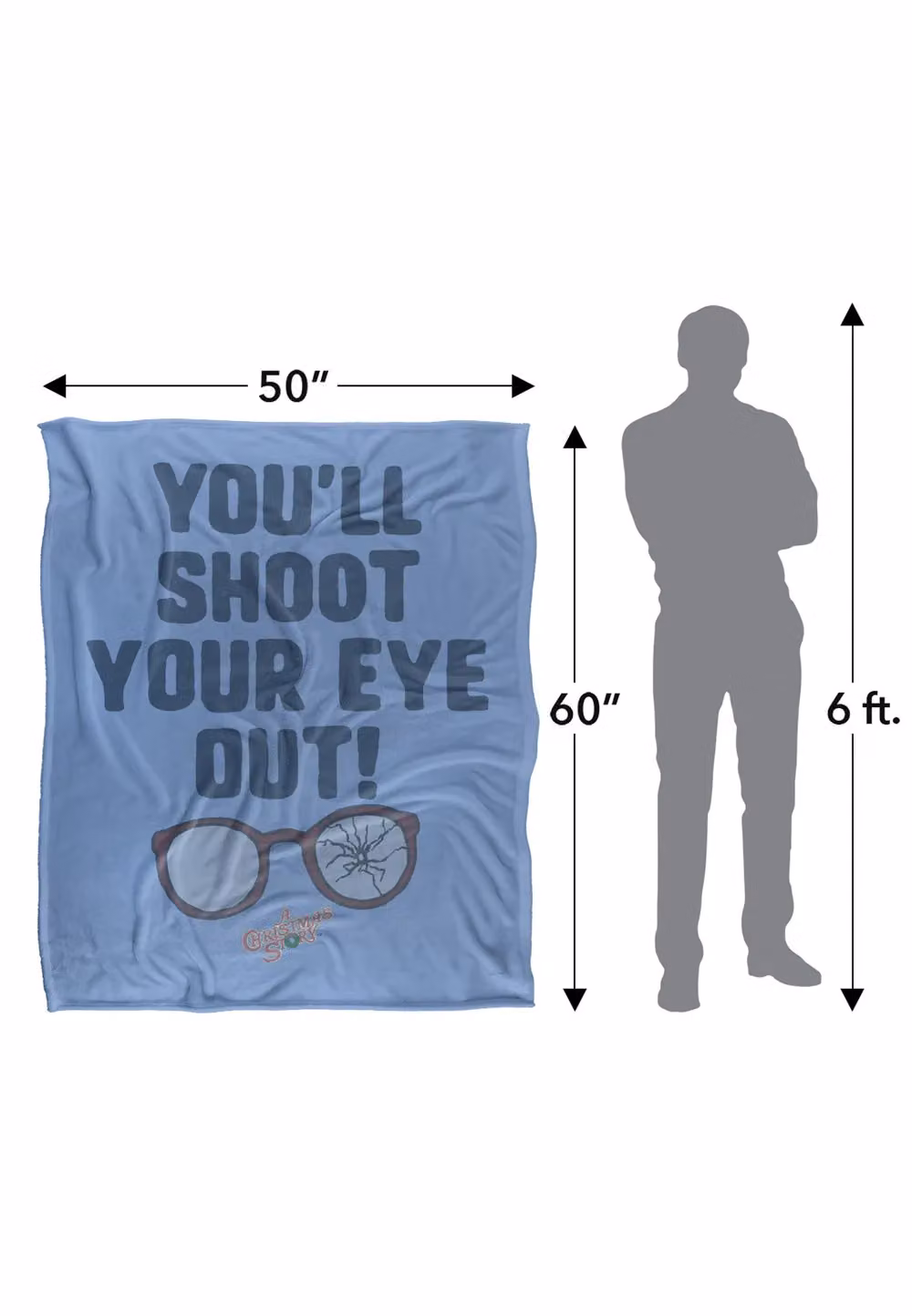 Warner Brothers A Christmas Story Eye Out Silky Touch Super Soft Throw Blanket in White – 3