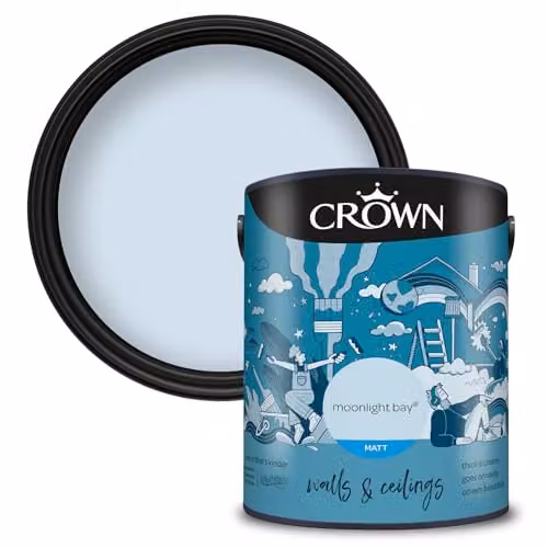 Crown Breatheasy Matt Emulsion Paint, Moonlight Bay Blue, 5 l – 2