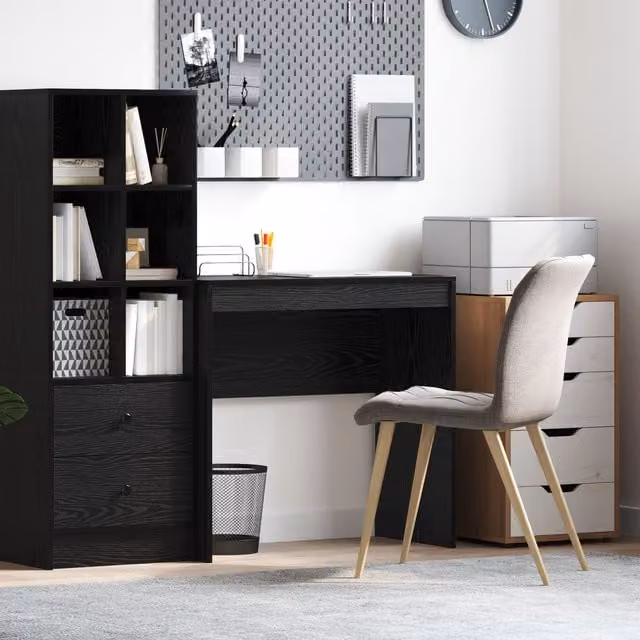 Berkfield Home Black Oak Writing Desk, W/D/H: 80 x 40 x 76 cm – 1