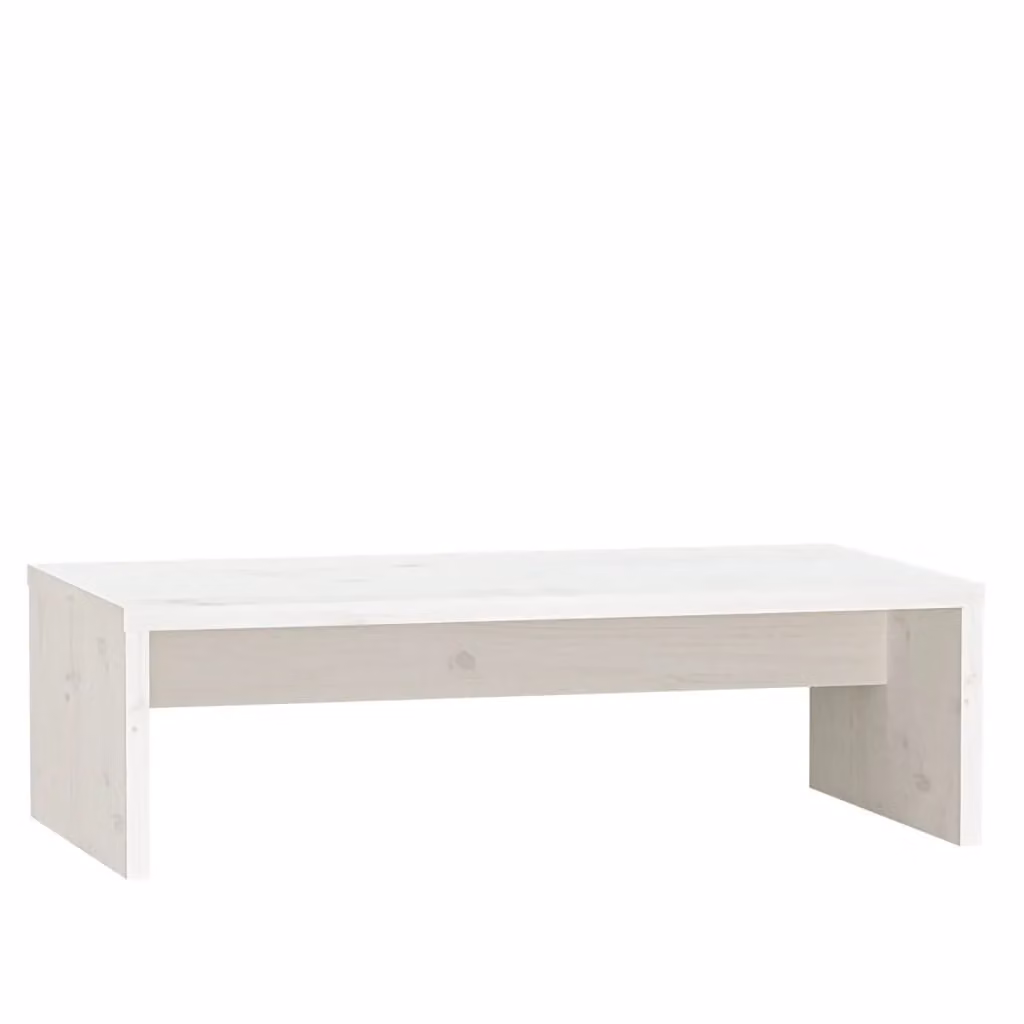 Berkfield Home White Solid Wood Pine Monitor Stand, W/D/H: 50 x 27 x 15 cm – 2