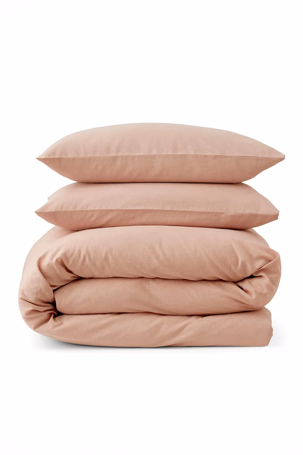 Martex Touch of Linen Duvet Cover Set with 2 Pillowcases in Pale Pink, Size: 200 x 200 cm – 2