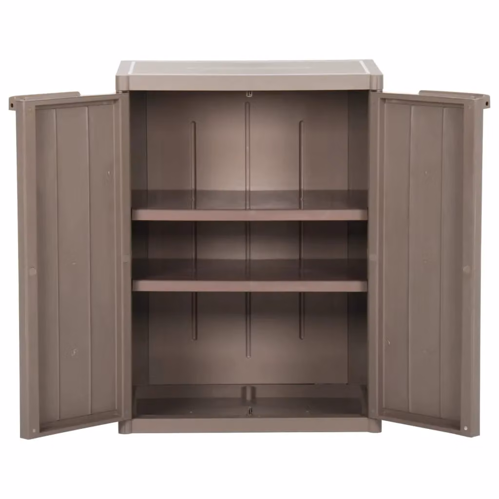 Berkfield Home Garden Storage Cabinet in Brown with Hinged Doors and Internal Shelves, W/D/H: 65 x 45 x 88 cm – 3