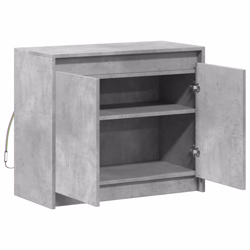 Berkfield Home Sideboard in Concrete Grey with Integrated LED Lighting, W/D/H: 72 x 34 x 61 cm – 4