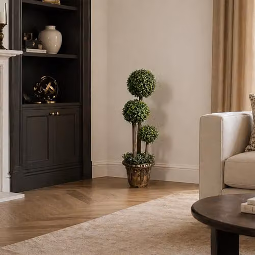 Voltico Artificial Triple Ball Topiary Tree in Green Pot, Height: 90 cm – 6