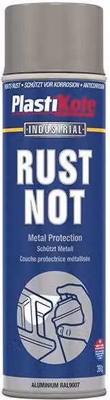 Plastikote Rust Not Matt Aluminium Spray Paint, 500 ml – 1