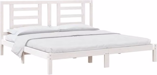 Berkfield Home Beautiful Super King Size Bed Frame in White Solid Pine Wood W/D/H: 180 x 200 x 185.5 cm – 1