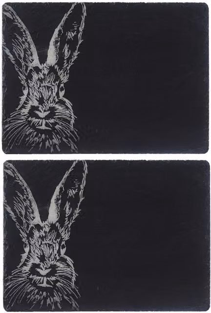 Selbrae House Set of 2 Rectangular Slate Place Mats in Dark Grey – 1