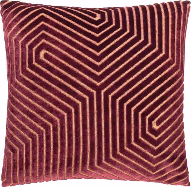 Make It A Home Red Velvet Square Cushion, W/D/H: 45 x 45 x 1 cm