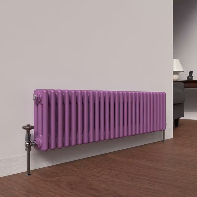 Lux Heat Horizontal Column Radiator in Pretty Plum Purple, 3 Column, W: 30 cm, H: 119 cm