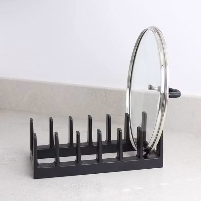 KORVIXA Black Plastic Freestanding Rectangular Dish Drainer Rack, Width: 100 cm – 1