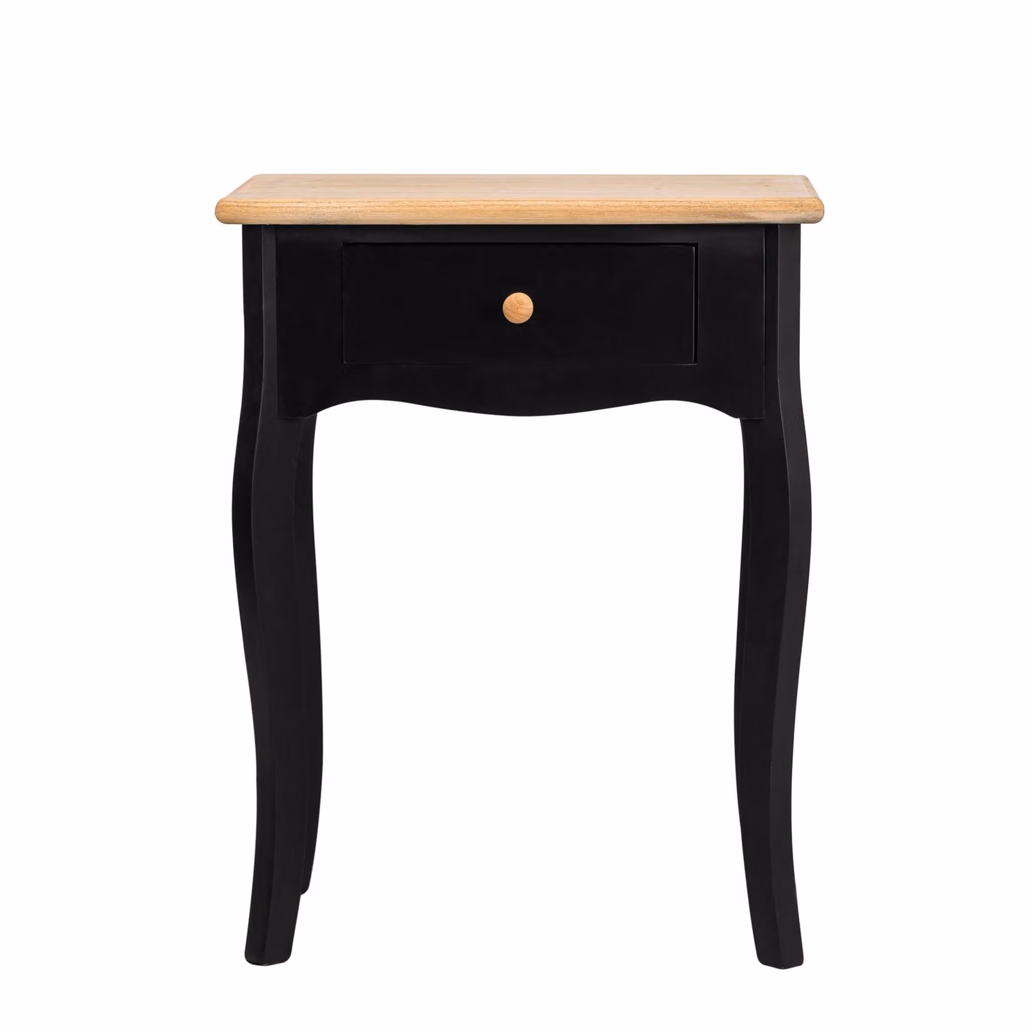 Nordlys Scandinavian Style Black Lacquered Beech Wood Bedside Table – 4